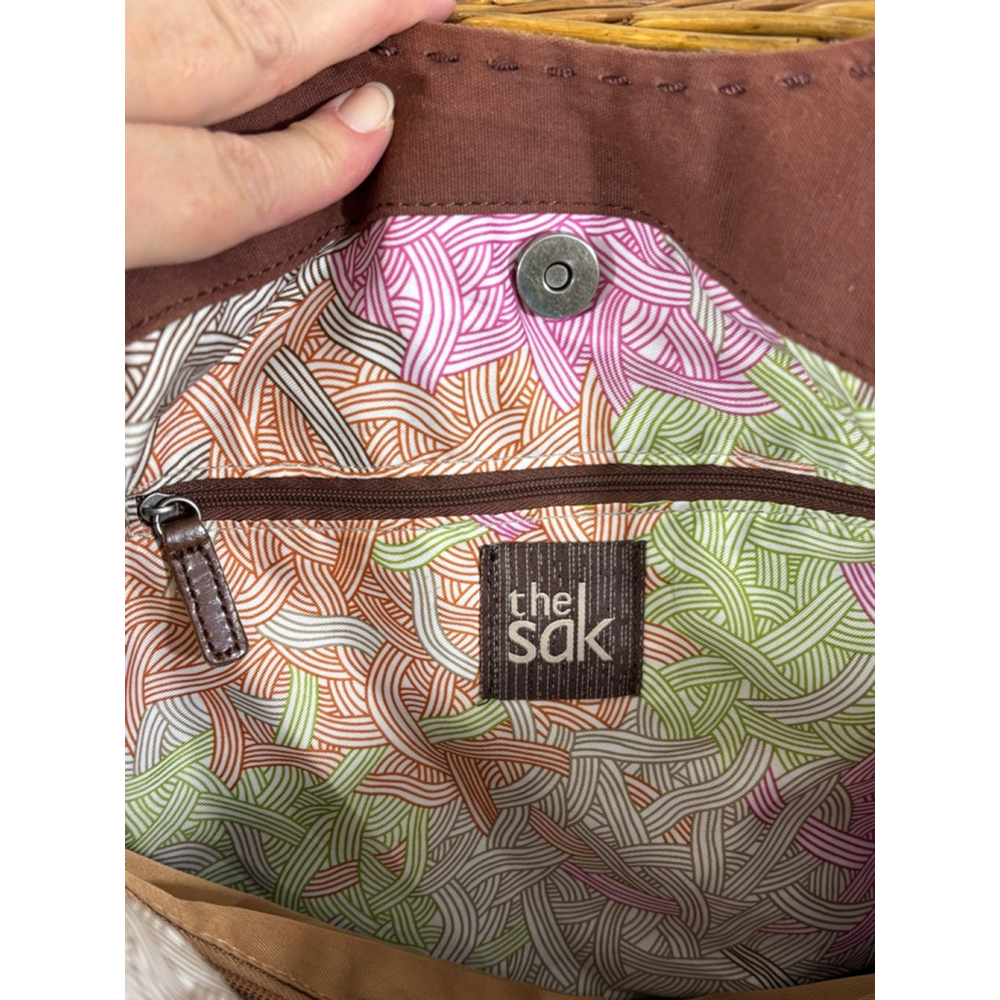 The Sak Brown and Blue Tote with Pink Accents - Picture 12 of 16
